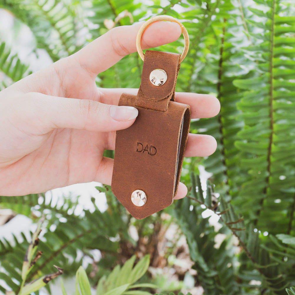 Personalised Photo & Initials Leather Keychain - Gift for Men - My Gift Stories