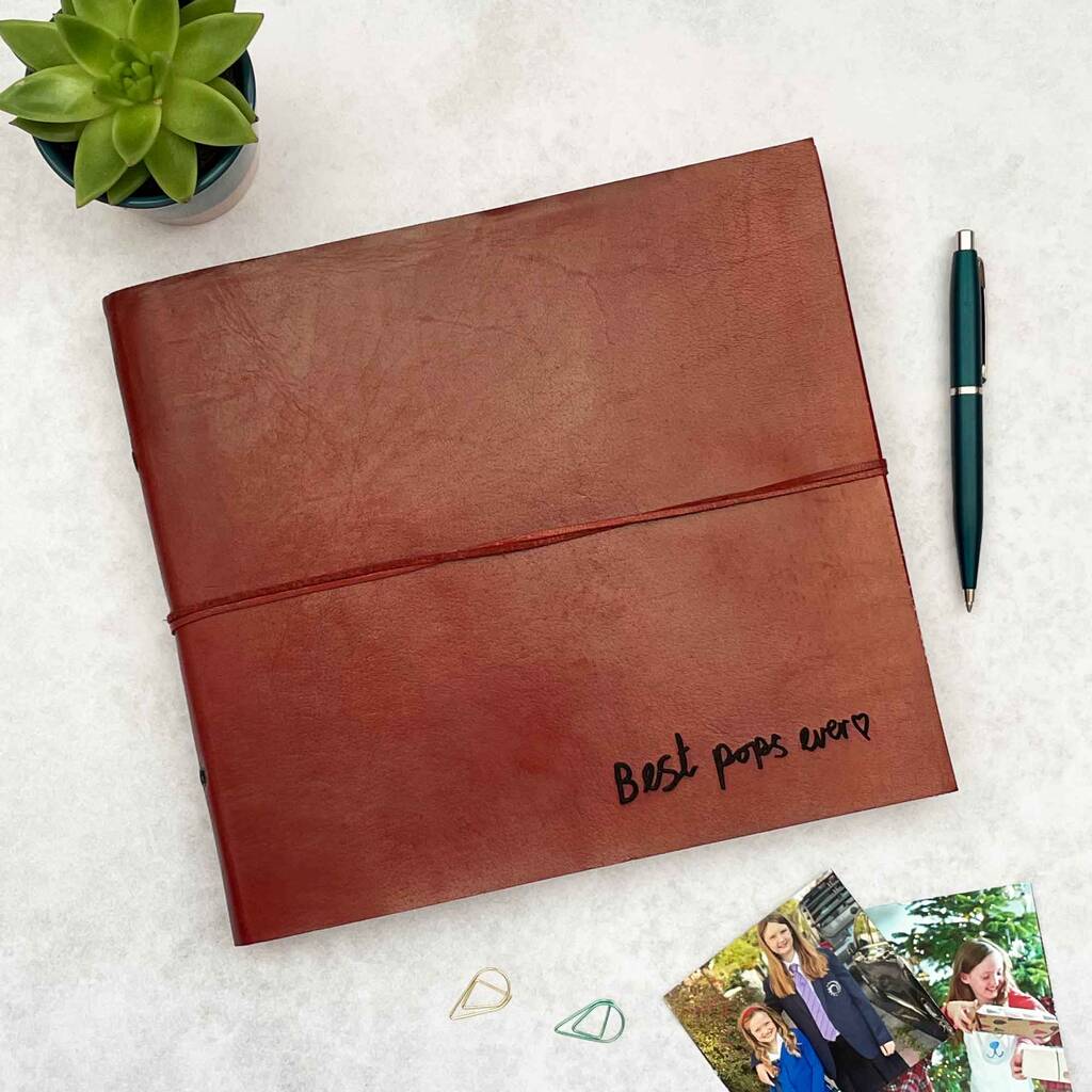 Personalized Handwriting Leather Photo Album
